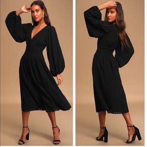 Lulus “follow the love” black button front dress